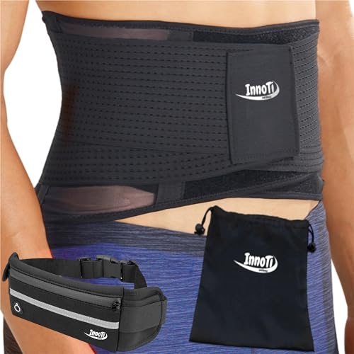 Innoti Fascia Lombare Supporto Schiena Per Uomo E Donna - Cintura Lombare Di Sostegno Per Sport, Palestra E Lavoro - Previene Lesioni E Dolori Alla Sc