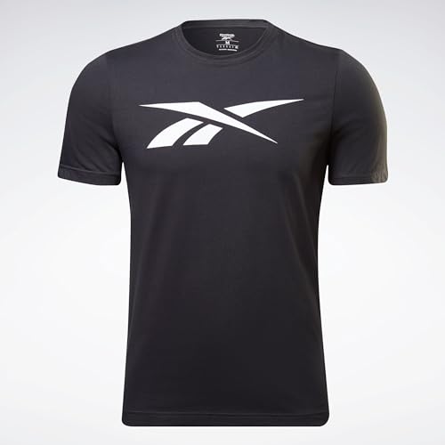 Reebok Maglietta Vettoriale Da Uomo, Serie Grafica, Nera, S Uk
