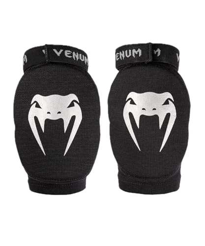 Venum Kontact Ellbogenschützer, Gomitiere Unisex Adulto, Nero, Schwarz/Silber