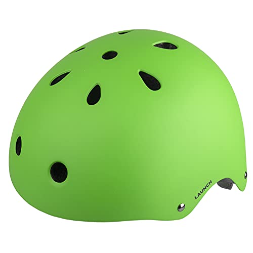 Freestyle - Skating - Bmx - Outdoor Helmet, Launch, Design: Matt Green, Size L 58 – 61 Cm, With Ring-System, Box
