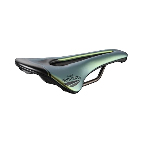 Selle San Marco Shortfit 2.0 Racing - Sella Per Bicicletta Strada, Leggera, Foro Anatomico, Rail Resistente In Xsilite - Taglia S3, Iridescent Gold