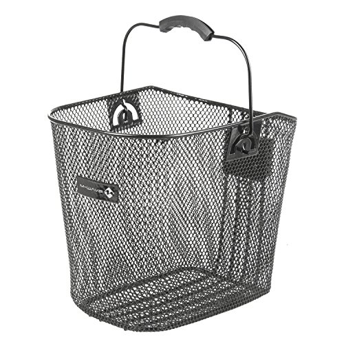 M-Wave Wire Basket, Elongated Appr. 21,5X31X25/23 Cm (Bxlxh), Black, With Clip-On-Bracket