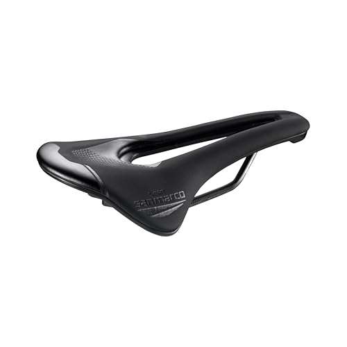 Selle San Marco Shortfit 2.0 Racing - Sella Per Bicicletta Strada, Leggera, Foro Anatomico, Rail Resistente In Xsilite - Taglia L3, Nero