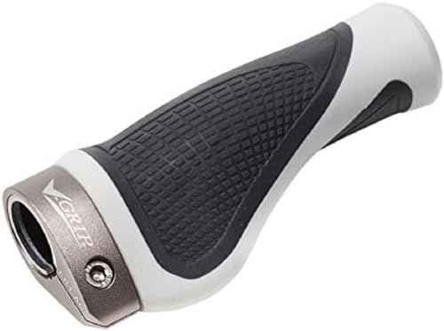V-Grip Paio Manopole Ergonomiche Bianche Con Collarino Colore Silver