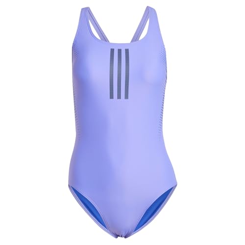 Adidas Donna 3 Stripes Rubber Graphic Swimsuit, Cobalt Blue, 30