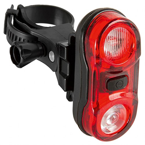 M-Wave Flashlight, Red Glass With 2 White Lenses, 2 Red 0.5 Watt Leds, 3 Functions, W/Bracket For Seat Post, W/Batteries, W/O Approval-No., Blister