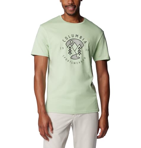 Columbia Rapid Ridge Graphic Tee, Camisa Manga Corta Uomo, Sage Leaf, Naturally Boundless,