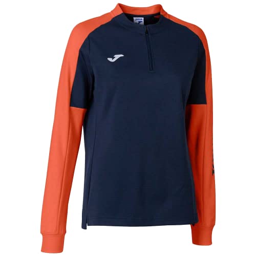 Joma Felpa Eco Championship-Donna, Blu Navy/Arancione Fluo, M