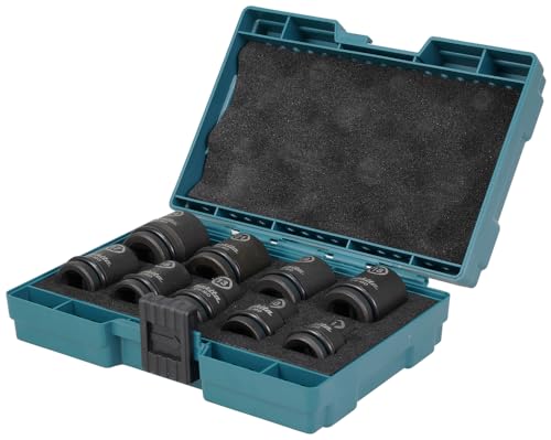 Makita E-16564 - Set Di Bussole, 9 Pezzi, 1/2", Impact Black