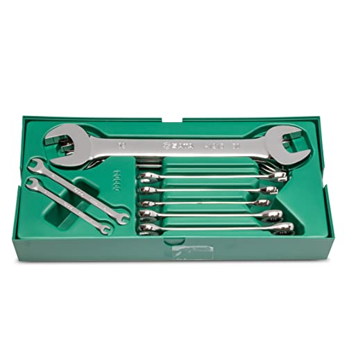 Sata St09904-02 - Set Di Chiavi Metriche A Cricchetto E Chiavi Combinate, 10 Pezzi, Colore: Argento