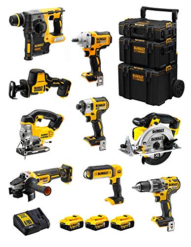 Dewalt Kit Dwk900 (Dcd796 + Dch273 + Dcg405 + Dcf887 + Dcf894 + Dcs331 + Dcs391 + Dcs369 + Dcl050 + 3 Batterie 5,0 Ah + Caricabatterie + Caddy 3En1)