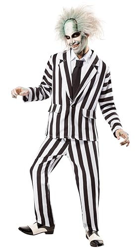 Rubie'S - Costume Da Beetlejuice Deluxe Da Uomo, Nero/Bianco, X-Large