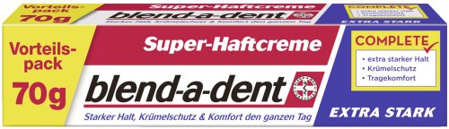 Blend-A-Dent - Crema Adesiva Super Forte, 70 G, Confezione Da 6 (6 X 70 G)