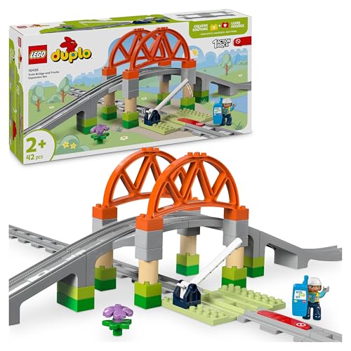 Lego Duplo Pack Di Espansione Ponte E Binari Ferroviari, Giochi Didattici Per Bambini E Bambine Da 2 Anni Con Elementi E Pista Per Treno Giocattolo (N