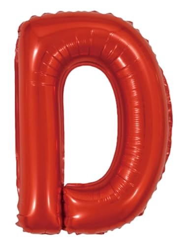 Palloncino Lettera D Rosso Metal 35Cm