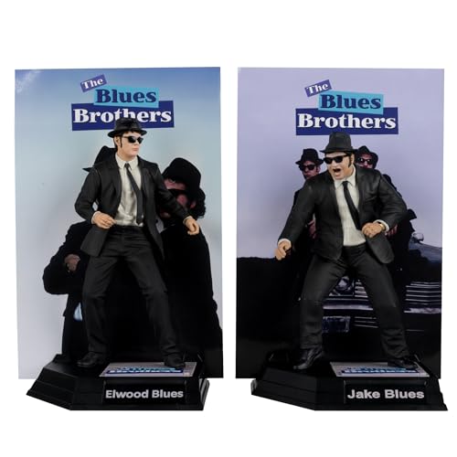 The Blues Brothers Jake & Elwood Blues 15,2 Cm Figura In Posa Gold Label 2-Pk Mcfarlane Toys