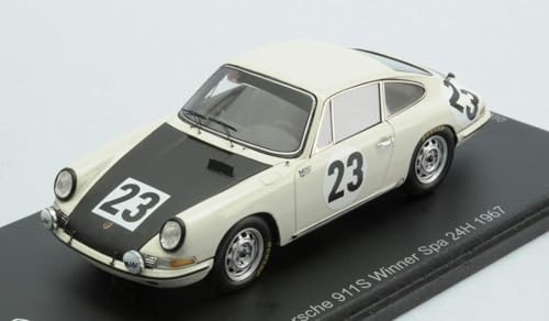 Modellino Scala Compatibile Con Porsche 911 S N.23 Vincitore 24 H Spa 1967 J.P.Gaban-Pedro 1:43 Spark Modello 43Spa1967