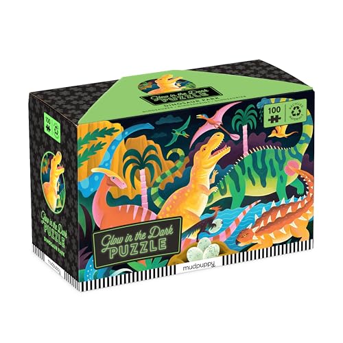 Dinosaur Park Glow In The Dark Puzzle: 100 Pieces