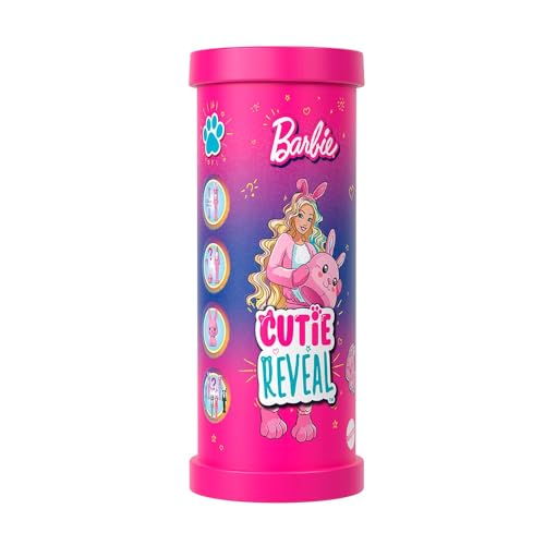Bambole-Mini Barbieland Cutie Reveal,1 Contenitore,1 Cucciolo,1 Mini Fihure A Sorpresa,Mattel- 1 Pezzo Casuale-Eta 4 +