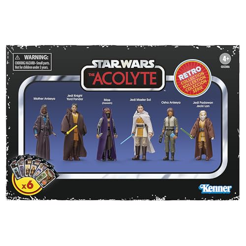 Star Wars Hasbro Retro Collection, Action Figure Da 9,5 Cm Ispirate The Acolyte, Confezione Multipla Da 6 Action Figure