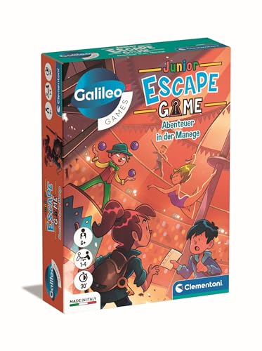 Clementoni Galileo Escape Game Junior - Adventure In Manege - Escape Gioco Per Bambini Dai 6 Anni In Su, Gioco Di Società E Gioco Di Famiglia 59412