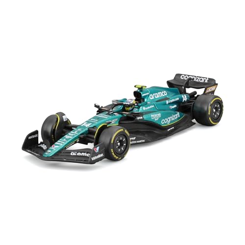 Bburago - 1/43 Racing - 2023 F1 Aston Martin Amr23 - Con Casco #Alonso Veicolo Formula 1 Aston Martin Stagione 2023 In Metallo In Scala 1/43° Pilota #