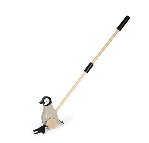 Small Foot Animale Da Spingere Pinguino In Legno, Aiuta Durante I Primi Passi, Per Bambini Dai 18 Mesi, 12494, Colore Colorato