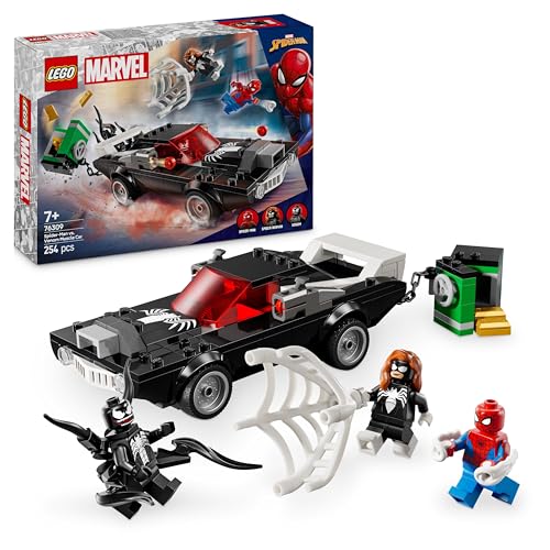 Lego Marvel Spider-Man Contro Muscle Car Di Venom - Macchina Giocattolo Da Costruire Con 3 Minifigure, Gicohi Per Bambini E Bambine Da 7 Anni Fan Dei 