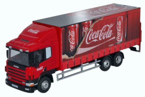 Oxford Scania 94D 6-Wheel Curtainside - Coca Cola