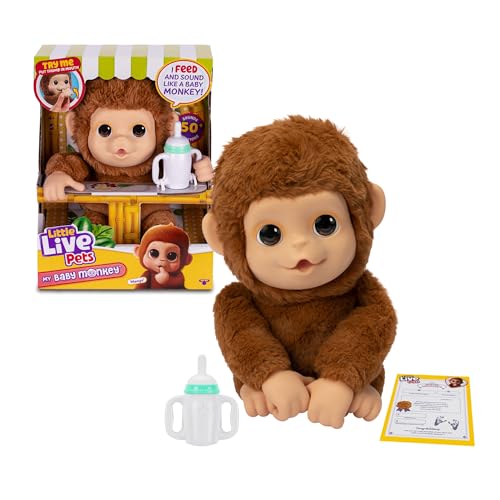 Little Live Pets - Mango, La Scimmietta Interattiva, 50 Suoni Interattivi E Movimento Della Bocca, Ama Il Solletico E Emette Suoni Gioiosi Quando Gli