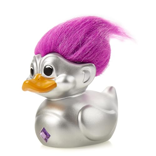 Tubbz First Edition Silver Troll - Statuetta Di Anatra In Gomma Vinilica Da Collezione, Prodotto Ufficiale Good Luck Trolls - Tv Per Bambini, Film E V