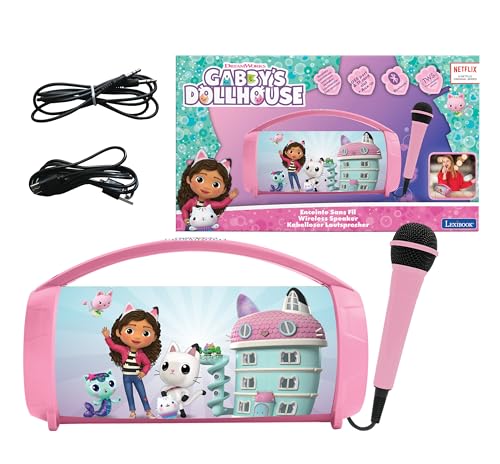 Lexibook, La Casa Delle Bambole Di Gabby, Altoparlante Luminoso Senza Fili Con Microfono, Suono Stereo, Funzione Karaoke, Porte Usb E Per Schede Sd, B