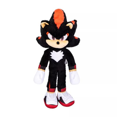 Sonic 3 Movie - Peluche Di Shadow Deluxe 33 Cm, Realizzato In Materiale Super Morbido Con Occhi Realistici In Acrilico, Peluche Morbidissimo Ispirato 