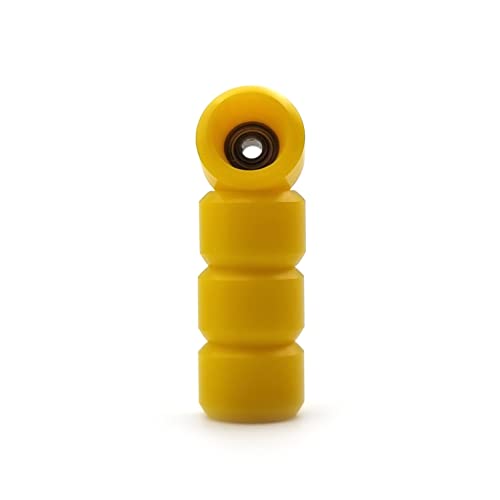 Spitboards Fingerboard Pro Wheels Con Veri Cuscinetti A Sfera, Qualità Cnc In Poliuretano Professionale, Forma Di Ruota Stradale, (Giallo)