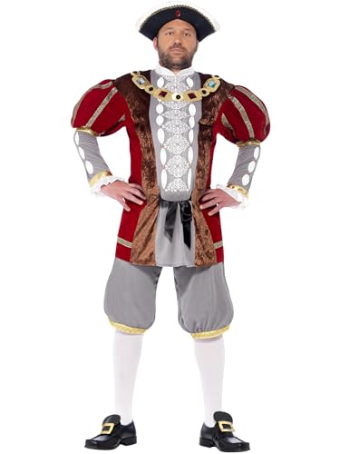 Smiffys Costume Deluxe Enrico Viii, Rosso, Con Giacca E Pantaloni