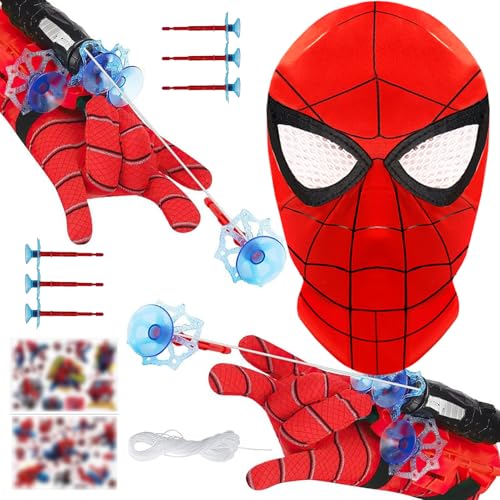 Ykhsuaou Set Di 2 Guanti Spiderman Launcher Glove Spider Launcher Glove Guanto Spiderman Per Bambini Guanto Di Spiderman Spara Ragnatele Guanti Launch