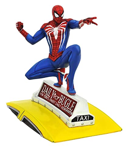 Diamond Select Toys Figure- Marvel Gallery Ps4 Spider-Man On Taxi Statue, Multicolore