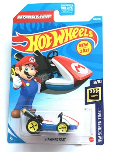 Diecast Hotwheels Mario Kart Standard Kart, 166/250 Hw Tempo Schermo 8/10