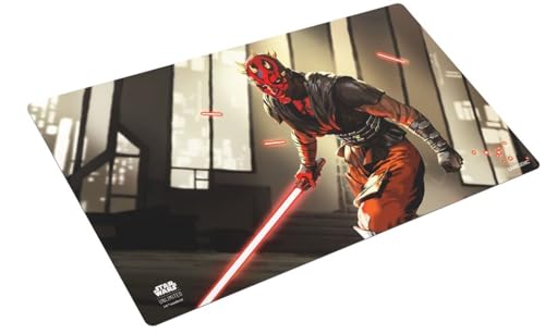 Star Wars Unlimited Darth Maul Prime Game Mat - Officially Licensed, Full-Color Printed, Playmat, Slip-Resistant 24" By 14" Rubber Mat, Compatible Wit