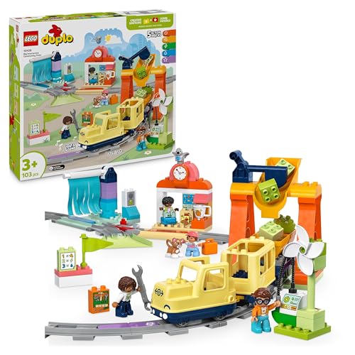 Lego Duplo Grande Treno Comunitario Interattivo, Giochi Educativi Per Bambini E Bambine Da 3 Anni In Su, Giocattolo Con Stazione, Binari E Mattoncini