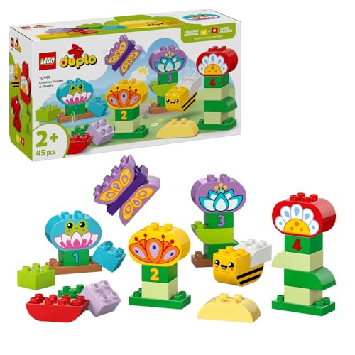 Lego Duplo Giardino E Fiori Creativi, Giochi Educativi Per L'Apprendimento Dei Numeri Per Bambini E Bambine Da 2 Anni Con Insetti E Animali Giocattolo