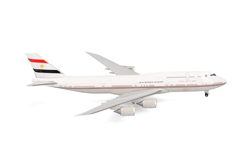 Herpa Modello Aereo Boeing 747-8 Bbj - Egypt Government, Miniatura In Scala 1:500, Pezzo Da Collezione, Senza Supporto, Metallo