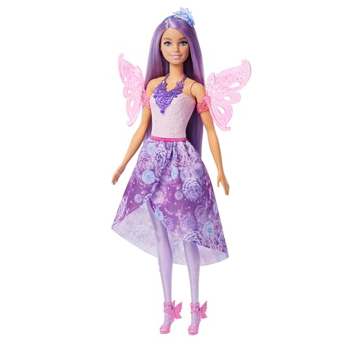 Barbie - Bambola Fantasy Fashion, Con Abiti E 8 Accessori Inclusi Per Creare 10 Look, Coda Da Sirena, Ali Di Fata, Collane, Scarpe E Molto Altro, Gioc