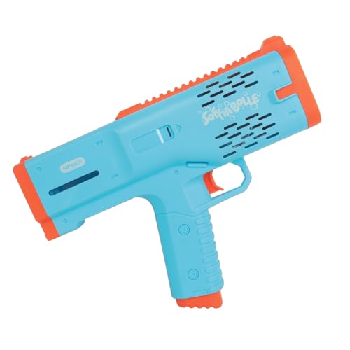 Ods Soffiabolle, Multibolle Pistola Spara Bolle Di Sapone A Batteria, Con Luci Led, Con Vano Bottiglietta Da 50 Ml, Colore Azzurro E Arancio, Dimensio