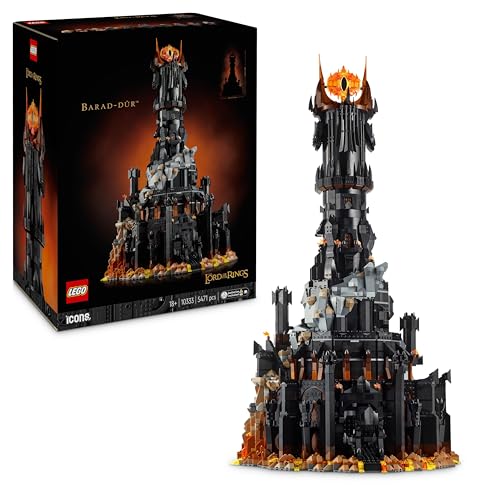 Lego Icons Il Signore Degli Anelli: Barad-Dûr, Modellino Da Costruire Della Fortezza E Torre Di Sauron Con Funzioni E Personaggi Come Frodo, Sam E Gol
