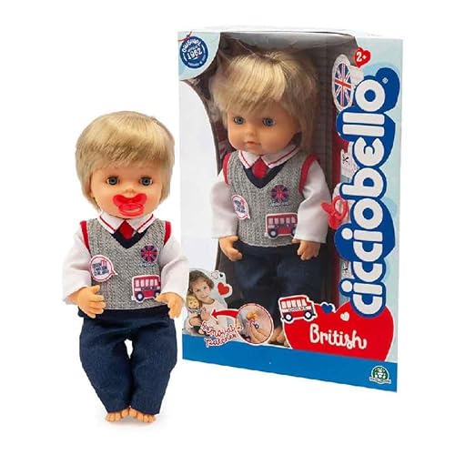 Cicciobello Giochi Preziosi British 30 Cm Vestito Con Abiti Da College Inglese Con Patches Per Personalizzarlo, Per Bambini A Partire Dai 2 Anni