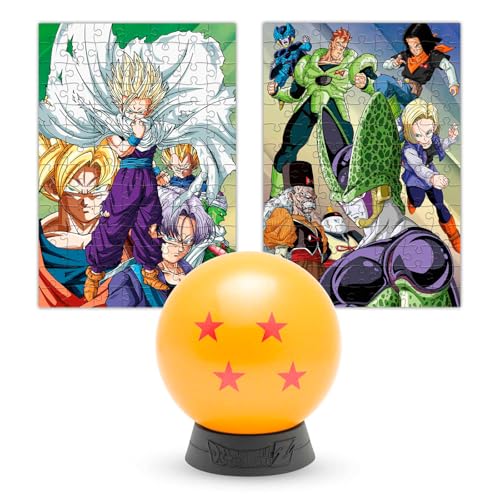 Puzzle Dragon Ball Z - Sfera Del Drago 4 Stelle | 7 Sfere Del Drago Shenron, Puzzle Da Collezione Dragon Ball, 18 X 26 Cm + Sfera 10 X 10 Cm, Dragon B