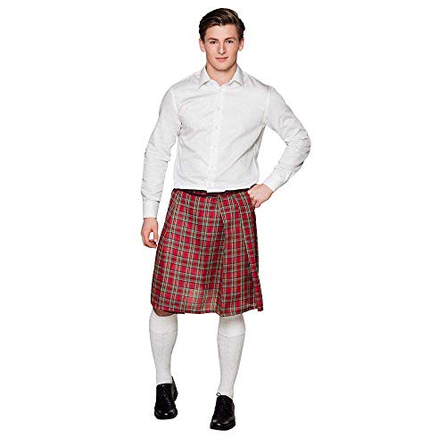 Boland - Gonna Tartan Mister Tartan, Kilt Al Ginocchio, Taglia Unica, Gonna A Portafoglio, Carnevale, Festa A Tema, Festa In Maschera