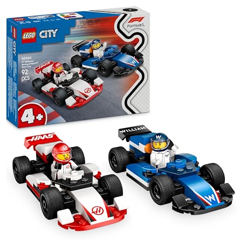 Lego City Williams Racing E Haas F1 - Modelli Di Auto Da Corsa Da Costruire Con 2 Minifigure Di Piloti E Starter Brick - Idea Regalo Per Bambini E Bam