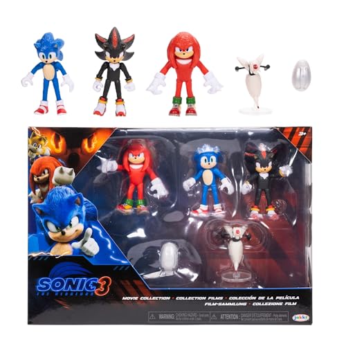 Sonic 3 Movie Multipack Personaggi 6 Cm - Action Figure Ispirate Al Film Sonic 3, Personaggi Altamente Dettagliati, Sonic Action Figure Perfette Per C